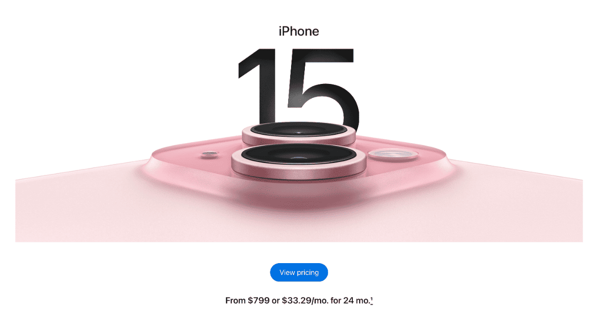 Apple Store iPhone 15 Pro preorder page