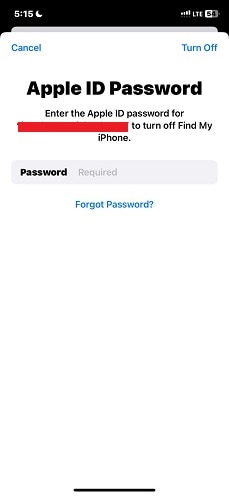 Logout of your current Apple ID