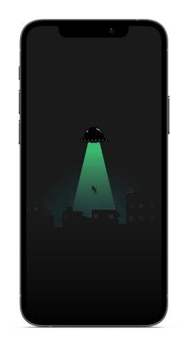 Alien Abduction Minimalist iPhone Wallpaper