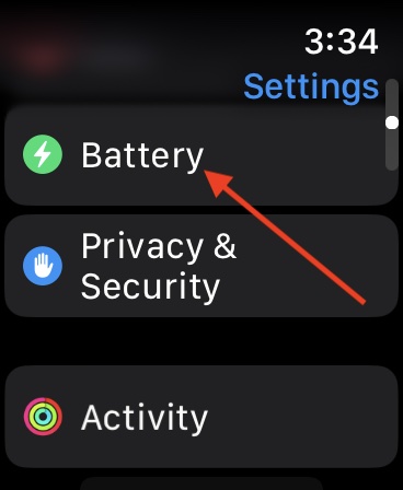 Go to Settings and tap battery on your Apple Watch if your logo turns orange. 