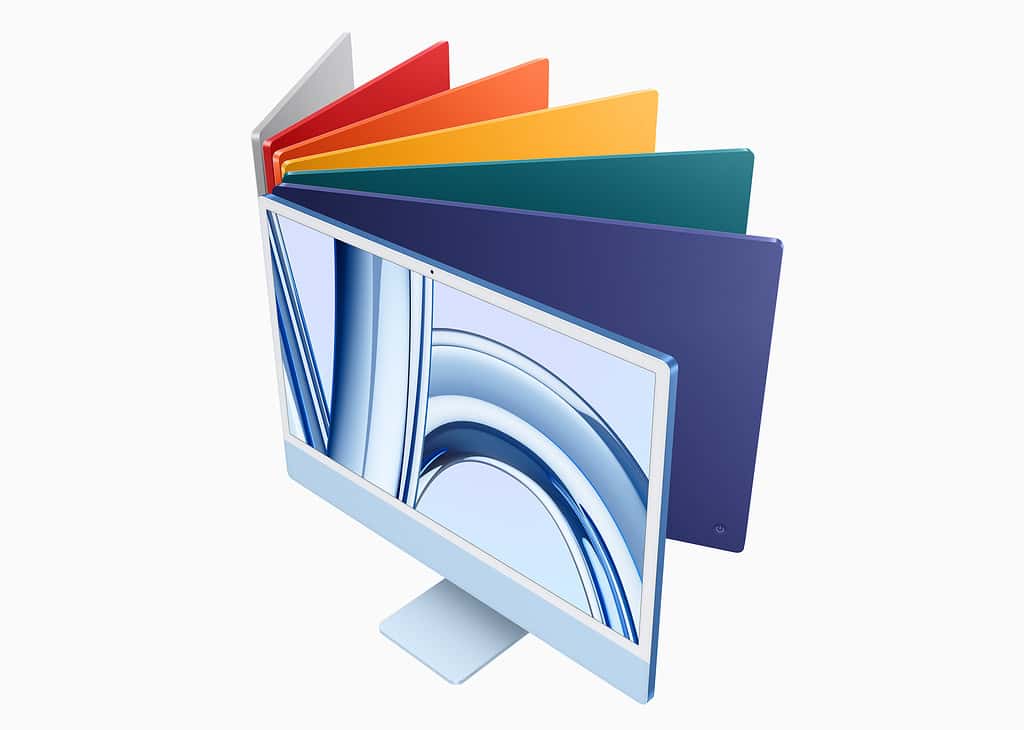 Seven different colored Mac Screens.