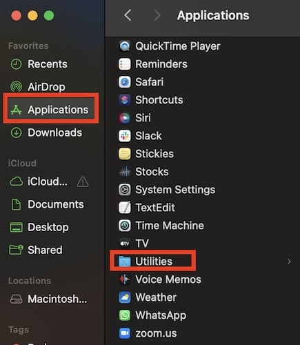 Screenshot Applications Utilities