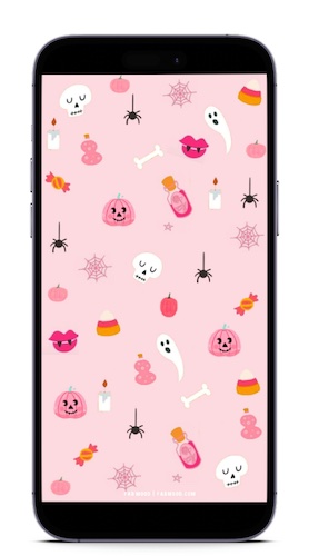 Best Halloween Wallpapers iPhone Pink Pattern