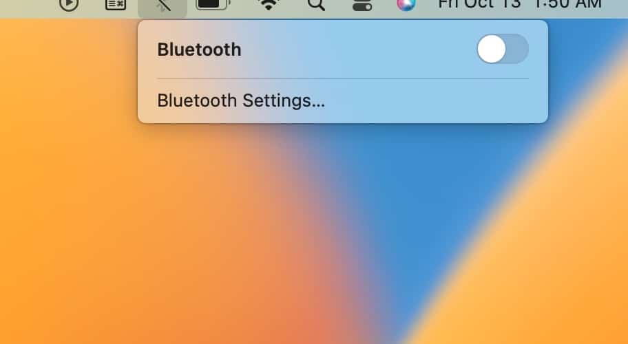 Bluetooth Toggle Button macOS