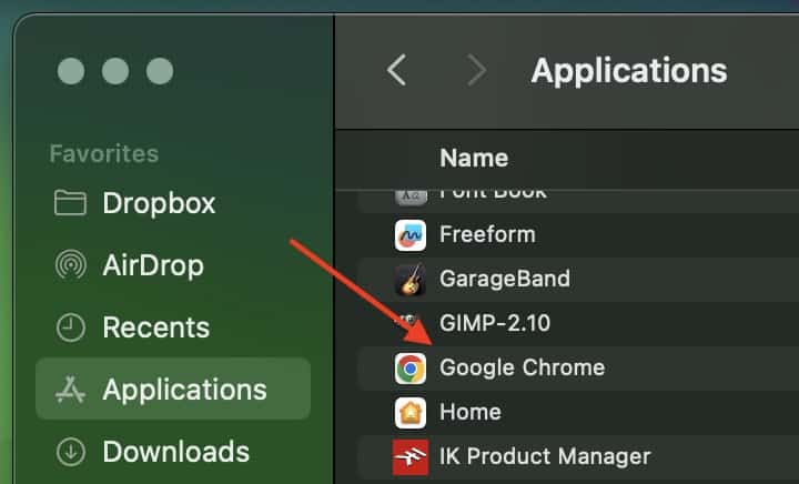 Google Chrome is most likely in your Applications folder.