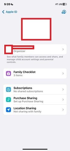 Continue family sharing