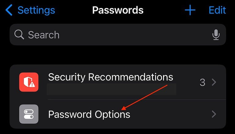 Delete Verification Code iOS 17 Click Password Options