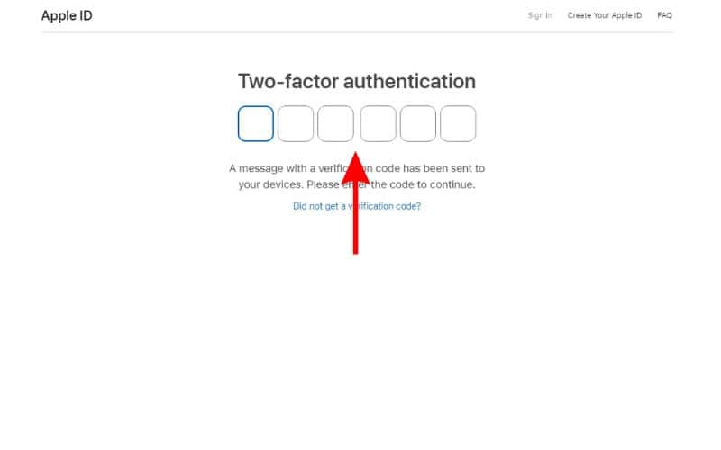 Enter the two-factor authentication code to turn off two-factor authentication 