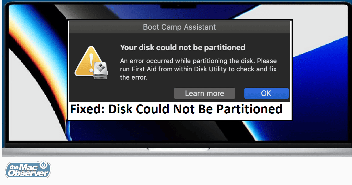Fixed Disk could not be partitioned