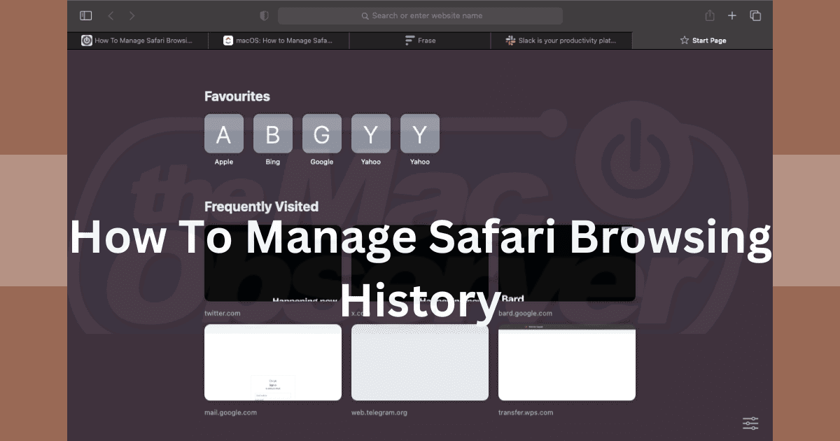 How to manage Safari Browsing History
