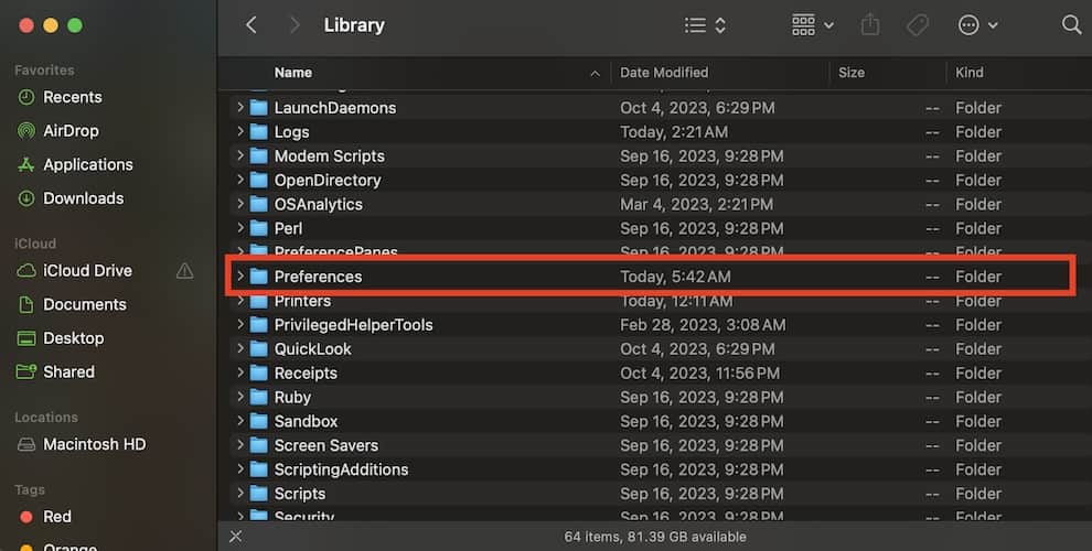 Screenshot Library Preferences