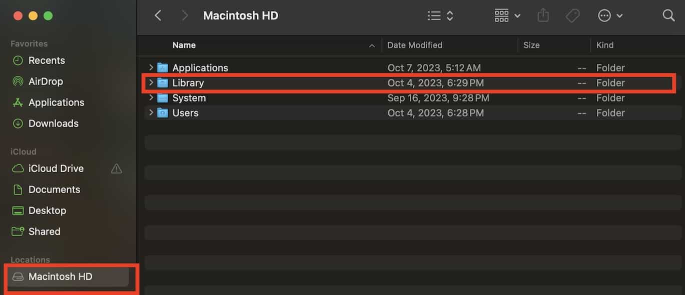 Screenshot Mac Library