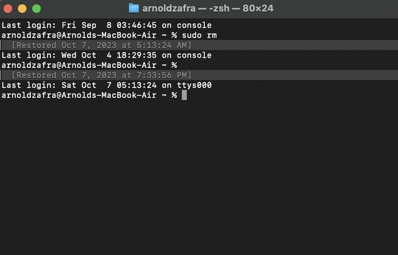 Mac Terminal screenshot