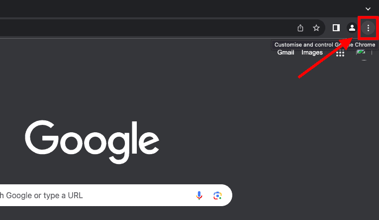 Open Chrome and click the More menu in the top right corner