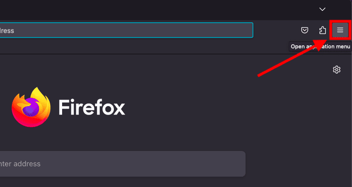 Open Firefox and click the sandwich menu