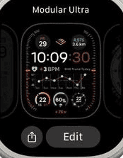 Press and hold the watch face to edit it