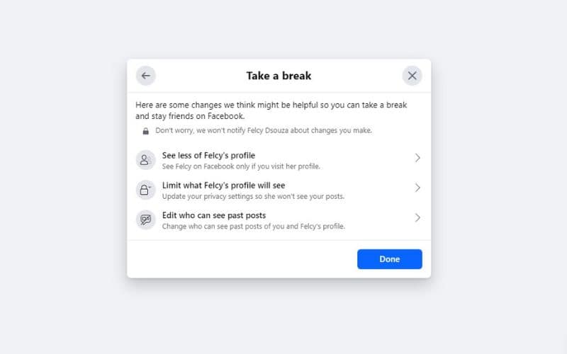 Privacy Settings in Take a Break page on Facebook