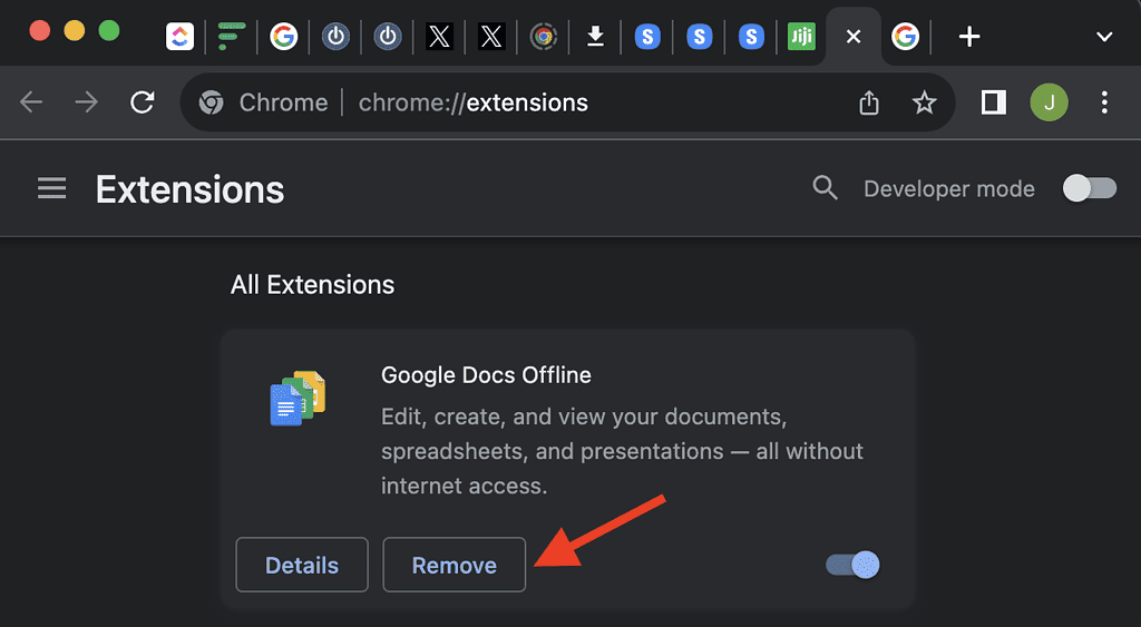 Remove Extension on Chrome