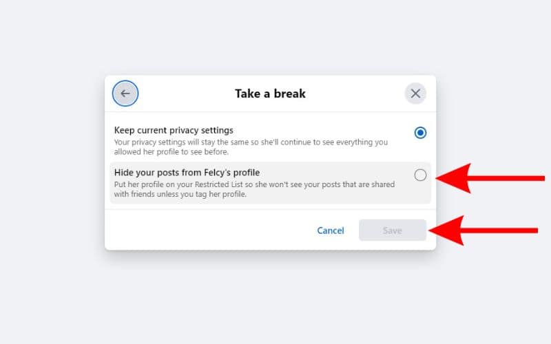 Select the Hide your Posts option and click Save