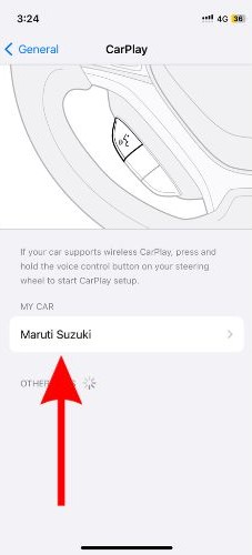 Tap on the car you are connected to