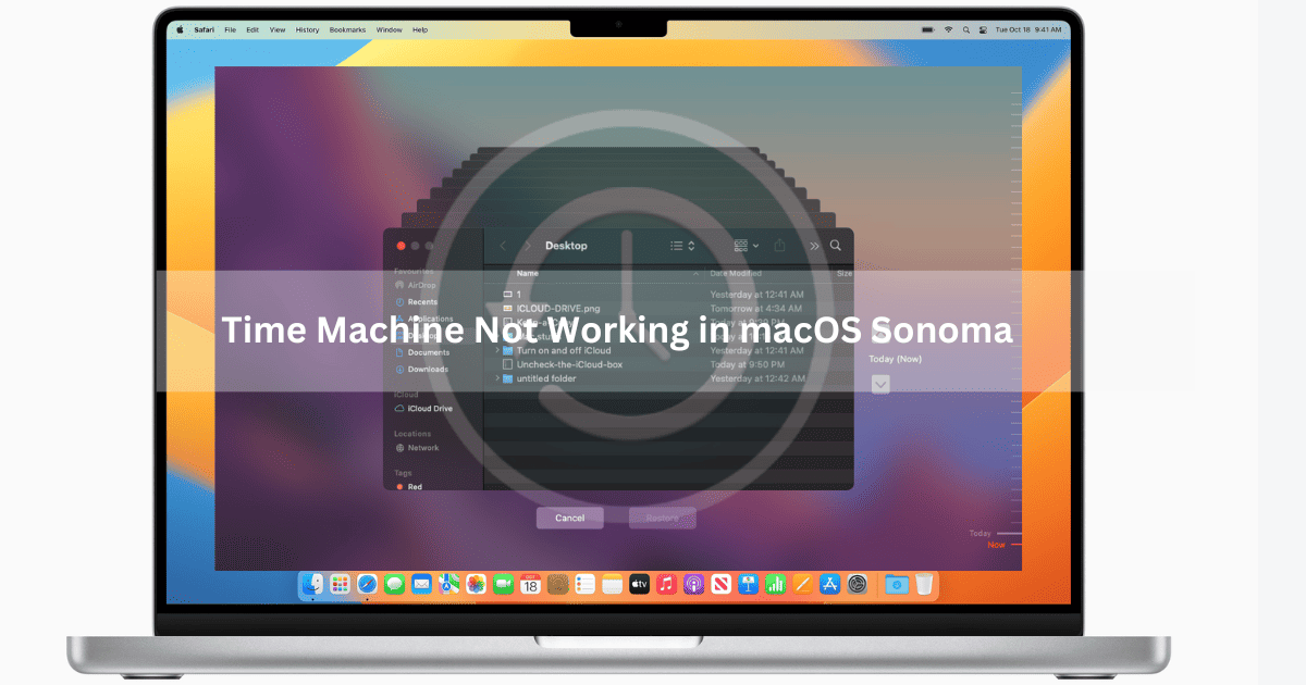 Time Machine not working in macOS Sonoma