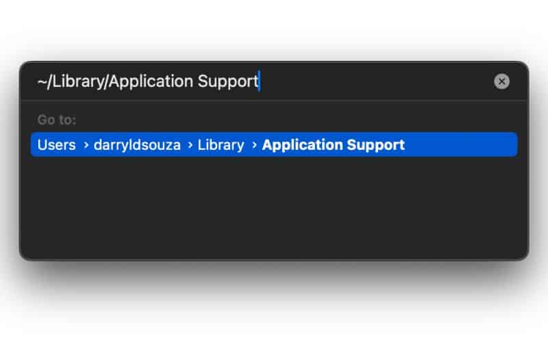 Type in ~/Library/Application Support