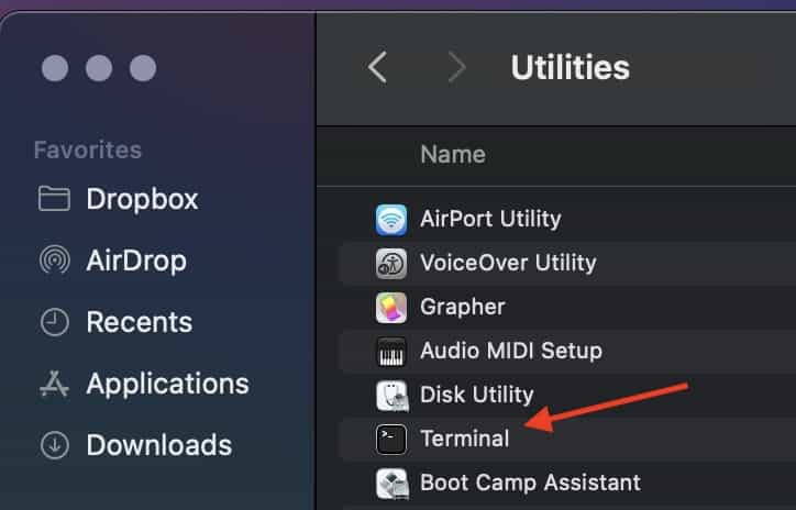 Terminal should be in Applications > Utilities.