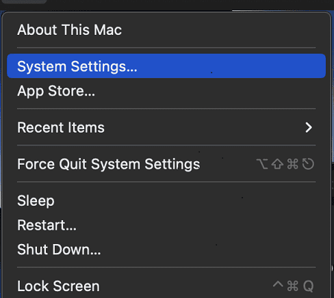 click system settings