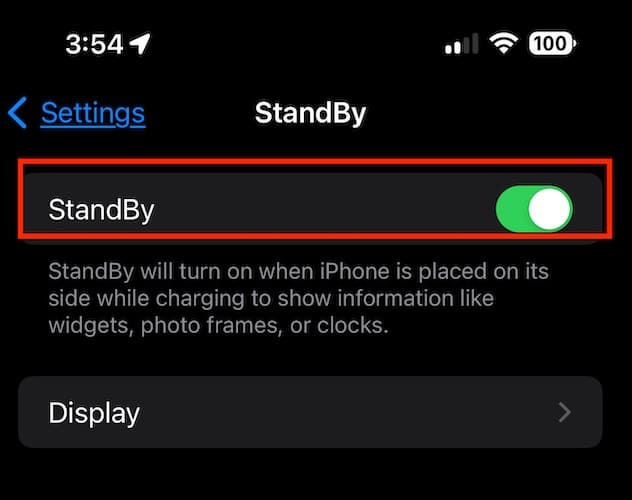 Screenshot Standby Mode