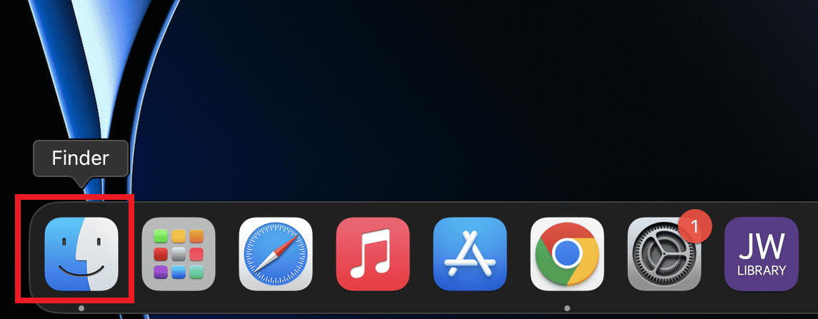 open finder on the home screen