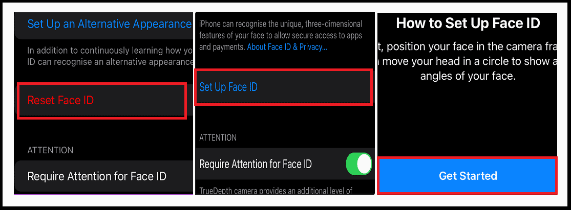 rest face ID set up face ID