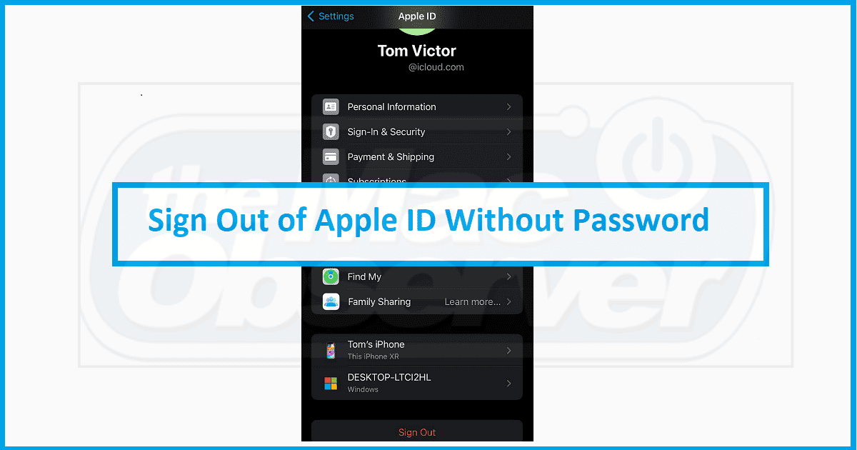 sign out of apple ID without password image