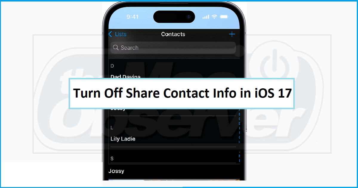 iOS 17: How To Turn off Contact Sharing on iPhone