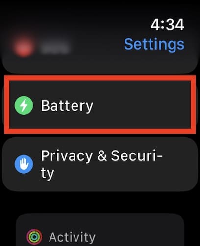 Apple Watch Battery Settings