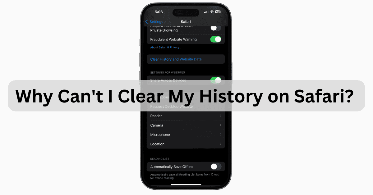 Cant Clear Safari History November 2023 Featured