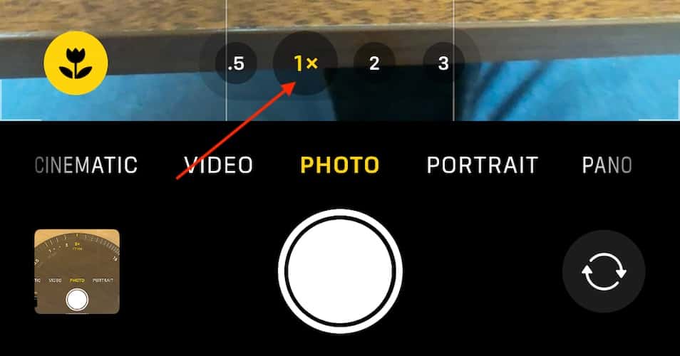 Change Focal Length iPhone 15 Tap 1x Button