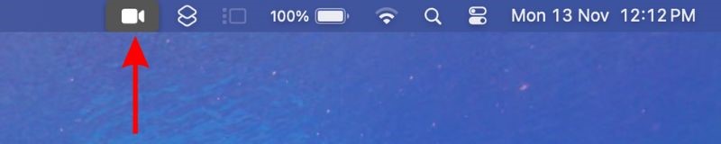 Click the FaceTime icon in the menu bar on Mac