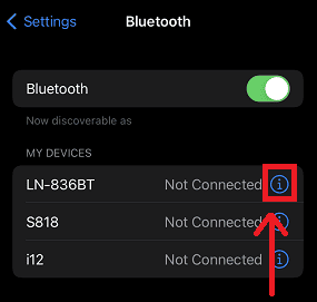 Click the more information icon next to a device name