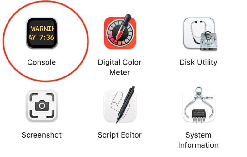 Select Console App on Mac