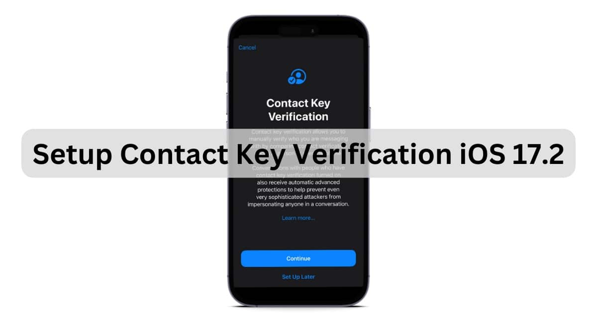 iOS Contact Key Verification November 2023 Featured
