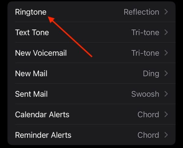 Custom Ringtones iOS 17 Select Ringtone
