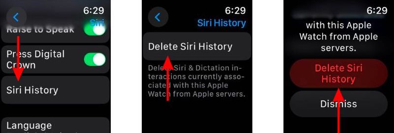 Delete Siri History from Apple Watch