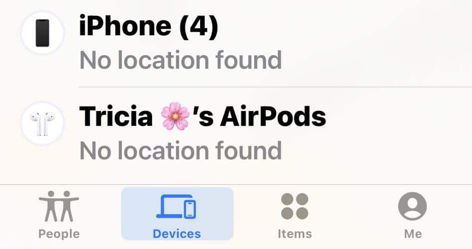 The Connected Devices on Find My