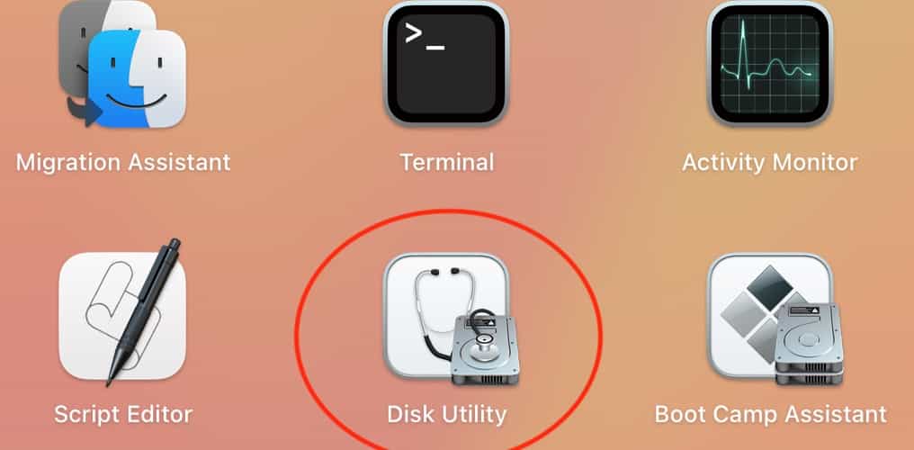 Disk Utility on Mac Launchpad