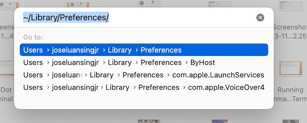 Library Preferences on Finder Mac