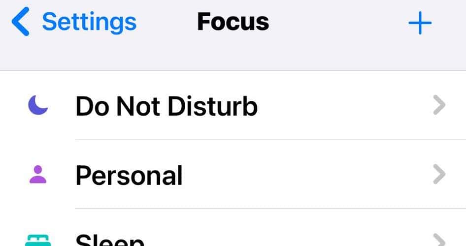 The Profile Settings on Focus iPhone