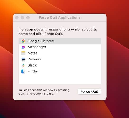 Force Quit Applications to Fix Kernel Panic Error on Mac