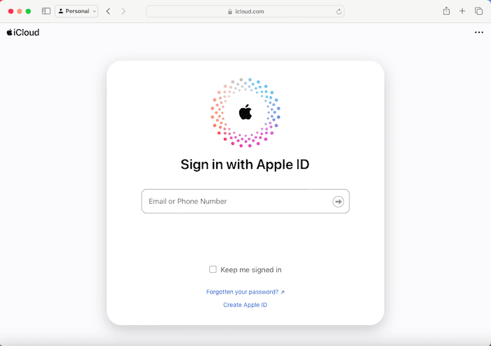 Go to iCloud.com and sign in with your Apple ID and password