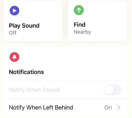 Turn off the Notify When Left Behind Function