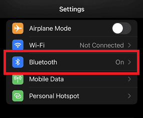Open Settings and select Bluetooth
